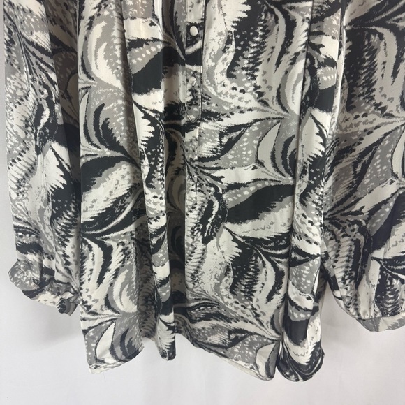 Lane Bryant Top Womens 22 24 Popover Lightweight Long Puff Sleeve Black Gray - Picture 11 of 15